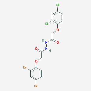 molecular formula C16H12Br2Cl2N2O4 B322547 2-(2,4-dibromophenoxy)-N'-[(2,4-dichlorophenoxy)acetyl]acetohydrazide 