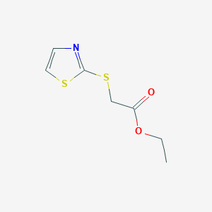 molecular formula C7H9NO2S2 B3225471 Ethyl 2-(thiazol-2-ylthio)acetate CAS No. 1249141-21-6