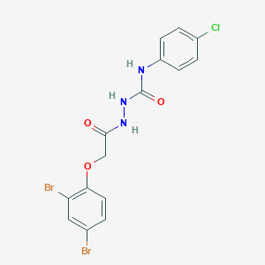 molecular formula C15H12Br2ClN3O3 B322548 N-(4-chlorophenyl)-2-[(2,4-dibromophenoxy)acetyl]hydrazinecarboxamide 
