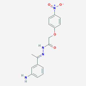 molecular formula C16H16N4O4 B322552 N'-[(1E)-1-(3-aminophenyl)ethylidene]-2-(4-nitrophenoxy)acetohydrazide 