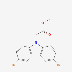 molecular formula C16H13Br2NO2 B3225541 2-(3,6-二溴-9H-咔唑-9-基)乙酸乙酯 CAS No. 124985-06-4