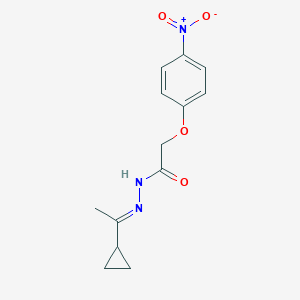 molecular formula C13H15N3O4 B322555 N'-(1-cyclopropylethylidene)-2-{4-nitrophenoxy}acetohydrazide 