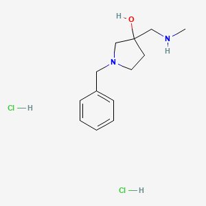 molecular formula C13H22Cl2N2O B3225569 1-Benzyl-3-[(methylamino)methyl]pyrrolidin-3-ol dihydrochloride CAS No. 125033-39-8