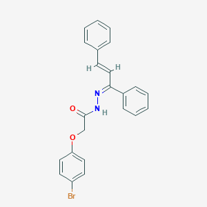 molecular formula C23H19BrN2O2 B322557 2-(4-bromophenoxy)-N'-(1,3-diphenyl-2-propenylidene)acetohydrazide 