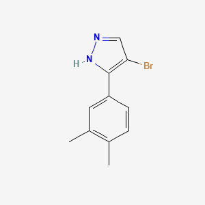 molecular formula C11H11BrN2 B3225581 4-bromo-3-(3,4-dimethylphenyl)-1H-pyrazole CAS No. 1250379-75-9