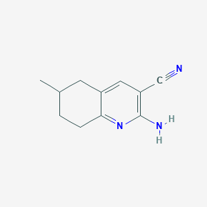 molecular formula C11H13N3 B3225597 2-Amino-6-methyl-5,6,7,8-tetrahydroquinoline-3-carbonitrile CAS No. 1250433-17-0