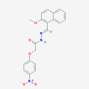 molecular formula C20H17N3O5 B322561 2-{4-nitrophenoxy}-N'-[(2-methoxy-1-naphthyl)methylene]acetohydrazide 