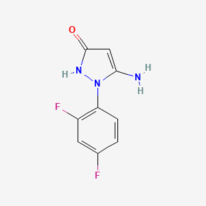 molecular formula C9H7F2N3O B3225616 5-amino-1-(2,4-difluorophenyl)-1H-pyrazol-3-ol CAS No. 1250500-78-7