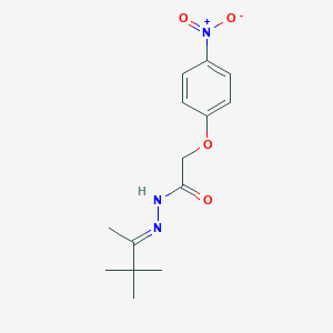 molecular formula C14H19N3O4 B322565 2-{4-nitrophenoxy}-N'-(1,2,2-trimethylpropylidene)acetohydrazide 