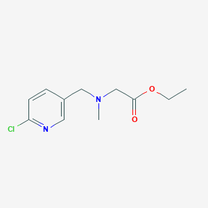 molecular formula C11H15ClN2O2 B3225653 Ethyl 2-(((6-chloropyridin-3-yl)methyl)(methyl)amino)acetate CAS No. 1250896-23-1