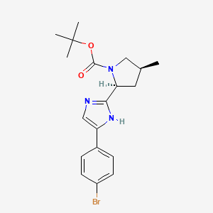 molecular formula C19H24BrN3O2 B3225660 (2S,4S)-tert-Butyl 2-(4-(4-bromophenyl)-1H-imidazol-2-yl)-4-methylpyrrolidine-1-carboxylate CAS No. 1250939-45-7