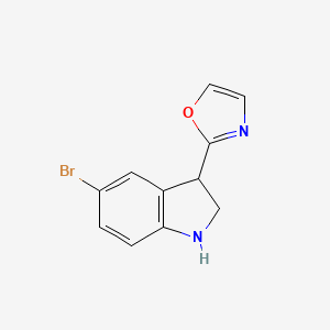 molecular formula C11H9BrN2O B3225661 2-(5-Bromoindolin-3-yl)oxazole CAS No. 1250992-31-4