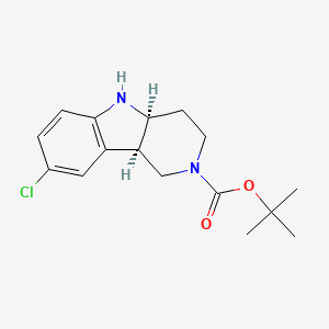 molecular formula C16H21ClN2O2 B3225665 tert-butyl8-chloro-3,4,4a,5-tetrahydro-1H-pyrido[4,3-b]indole-2(9bH)-carboxylate CAS No. 1250994-53-6