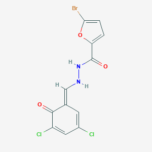5-bromo-N'-[(E)-(3,5-dichloro-6-oxocyclohexa-2,4-dien-1-ylidene)methyl]furan-2-carbohydrazide