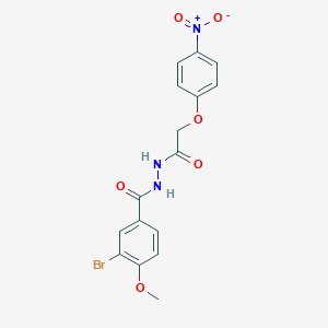 molecular formula C16H14BrN3O6 B322570 3-bromo-4-methoxy-N'-[(4-nitrophenoxy)acetyl]benzohydrazide 