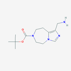 molecular formula C13H22N4O2 B3225705 tert-Butyl 1-(aminomethyl)-8,9-dihydro-5H-imidazo[1,5-d][1,4]diazepine-7(6H)-carboxylate CAS No. 1251009-39-8