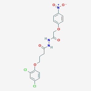 molecular formula C18H17Cl2N3O6 B322571 4-(2,4-dichlorophenoxy)-N'-[(4-nitrophenoxy)acetyl]butanehydrazide 