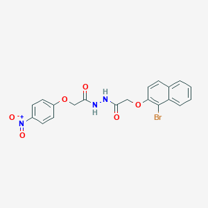 molecular formula C20H16BrN3O6 B322572 2-[(1-bromo-2-naphthyl)oxy]-N'-({4-nitrophenoxy}acetyl)acetohydrazide 