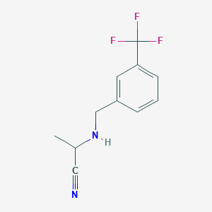 molecular formula C11H11F3N2 B3225729 2-({[3-(Trifluoromethyl)phenyl]methyl}amino)propanenitrile CAS No. 1251038-13-7