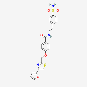 molecular formula C23H21N3O5S2 B3225834 4-((4-(furan-2-yl)thiazol-2-yl)methoxy)-N-(4-sulfamoylphenethyl)benzamide CAS No. 1251552-04-1