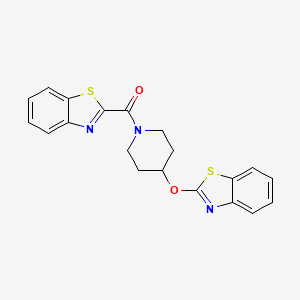 molecular formula C20H17N3O2S2 B3225878 Benzo[d]thiazol-2-yl(4-(benzo[d]thiazol-2-yloxy)piperidin-1-yl)methanone CAS No. 1251563-39-9