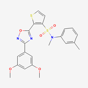 molecular formula C22H21N3O5S2 B3225895 2-[3-(3,5-dimethoxyphenyl)-1,2,4-oxadiazol-5-yl]-N-methyl-N-(3-methylphenyl)thiophene-3-sulfonamide CAS No. 1251569-04-6