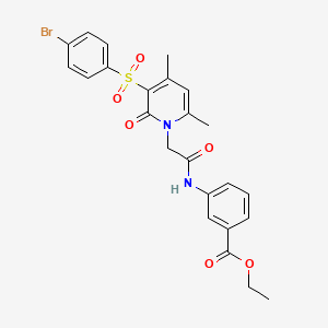 ethyl 3-({[3-[(4-bromophenyl)sulfonyl]-4,6-dimethyl-2-oxopyridin-1(2H)-yl]acetyl}amino)benzoate