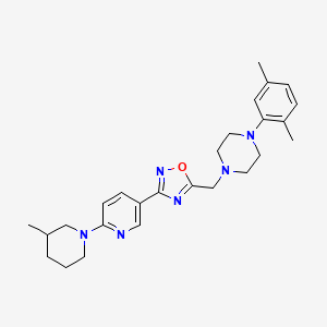 molecular formula C26H34N6O B3225910 1-(2,5-Dimethylphenyl)-4-({3-[6-(3-methylpiperidin-1-yl)pyridin-3-yl]-1,2,4-oxadiazol-5-yl}methyl)piperazine CAS No. 1251572-39-0