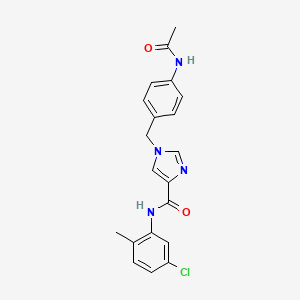 molecular formula C20H19ClN4O2 B3226000 1-(4-acetamidobenzyl)-N-(5-chloro-2-methylphenyl)-1H-imidazole-4-carboxamide CAS No. 1251607-88-1