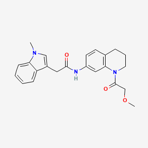 molecular formula C23H25N3O3 B3226023 N-(1-(2-methoxyacetyl)-1,2,3,4-tetrahydroquinolin-7-yl)-2-(1-methyl-1H-indol-3-yl)acetamide CAS No. 1251610-48-6