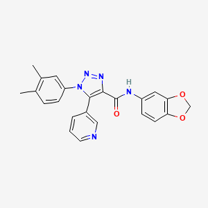 molecular formula C23H19N5O3 B3226037 N-(benzo[d][1,3]dioxol-5-yl)-1-(3,4-dimethylphenyl)-5-(pyridin-3-yl)-1H-1,2,3-triazole-4-carboxamide CAS No. 1251613-74-7