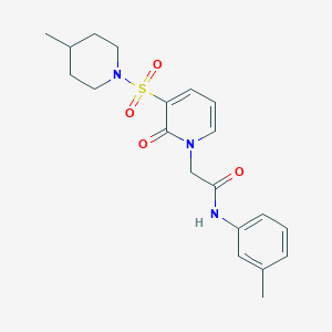molecular formula C20H25N3O4S B3226051 N-(3-methylphenyl)-2-[3-[(4-methylpiperidin-1-yl)sulfonyl]-2-oxopyridin-1(2H)-yl]acetamide CAS No. 1251629-64-7