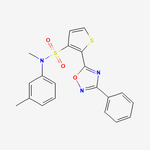 molecular formula C20H17N3O3S2 B3226071 N-methyl-N-(3-methylphenyl)-2-(3-phenyl-1,2,4-oxadiazol-5-yl)thiophene-3-sulfonamide CAS No. 1251632-35-5