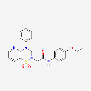 molecular formula C22H22N4O4S B3226074 2-(1,1-dioxido-4-phenyl-3,4-dihydro-2H-pyrido[2,3-e][1,2,4]thiadiazin-2-yl)-N-(4-ethoxyphenyl)acetamide CAS No. 1251632-61-7