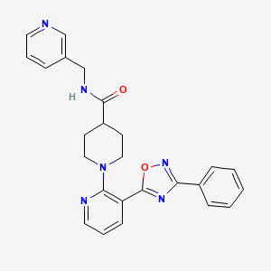 molecular formula C25H24N6O2 B3226111 3-{[4-(azepan-1-ylcarbonyl)piperidin-1-yl]carbonyl}-5-isobutyryl-1-methyl-4,5,6,7-tetrahydro-1H-pyrazolo[4,3-c]pyridine CAS No. 1251674-31-3