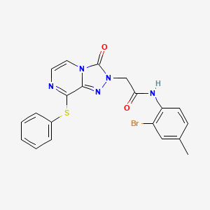 molecular formula C20H16BrN5O2S B3226118 5-[(3-chlorophenyl)sulfonyl]-3-[5-(ethylthio)-4-methyl-4H-1,2,4-triazol-3-yl]-1-methyl-4,5,6,7-tetrahydro-1H-pyrazolo[4,3-c]pyridine CAS No. 1251679-49-8