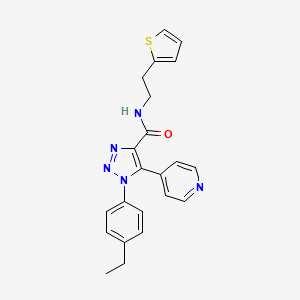 molecular formula C22H21N5OS B3226125 2-({4-[4-(4-fluorophenyl)piperazin-1-yl]pyrimidin-2-yl}thio)-N-(4-methoxyphenyl)acetamide CAS No. 1251680-08-6