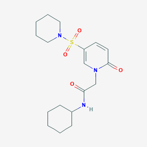 molecular formula C18H27N3O4S B3226140 N-cyclohexyl-2-(2-oxo-5-(piperidin-1-ylsulfonyl)pyridin-1(2H)-yl)acetamide CAS No. 1251685-06-9