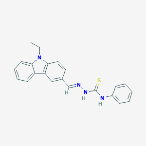 molecular formula C22H20N4S B322616 (2E)-2-[(9-ethyl-9H-carbazol-3-yl)methylidene]-N-phenylhydrazinecarbothioamide 
