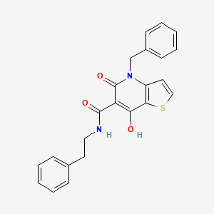 molecular formula C23H20N2O3S B3226166 4-amino-N-(3-methoxybenzyl)-N-[4-(trifluoromethyl)benzyl]isothiazole-3,5-dicarboxamide CAS No. 1251695-85-8