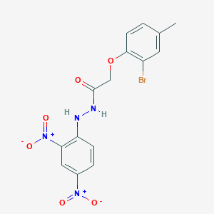 molecular formula C15H13BrN4O6 B322617 2-(2-bromo-4-methylphenoxy)-N'-(2,4-dinitrophenyl)acetohydrazide 