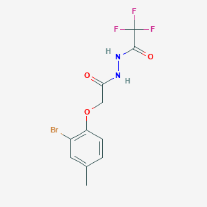 molecular formula C11H10BrF3N2O3 B322618 N'-[(2-bromo-4-methylphenoxy)acetyl]-2,2,2-trifluoroacetohydrazide 