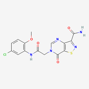 molecular formula C15H12ClN5O4S B3226196 3-[3-(3-methylphenyl)-1,2,4-oxadiazol-5-yl]-1-(2-oxo-2-piperidin-1-ylethyl)-1H-indazole CAS No. 1251705-26-6