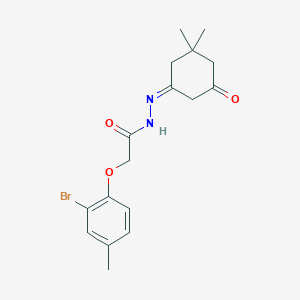 molecular formula C17H21BrN2O3 B322621 2-(2-bromo-4-methylphenoxy)-N'-(3,3-dimethyl-5-oxocyclohexylidene)acetohydrazide 