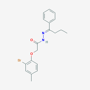 molecular formula C19H21BrN2O2 B322622 2-(2-bromo-4-methylphenoxy)-N'-(1-phenylbutylidene)acetohydrazide 