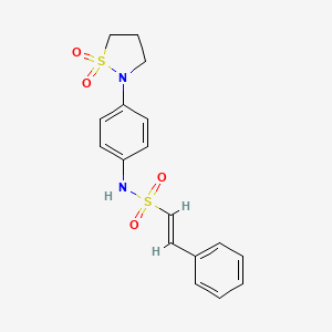 molecular formula C17H18N2O4S2 B3226226 (E)-N-(4-(1,1-dioxidoisothiazolidin-2-yl)phenyl)-2-phenylethenesulfonamide CAS No. 1251711-41-7