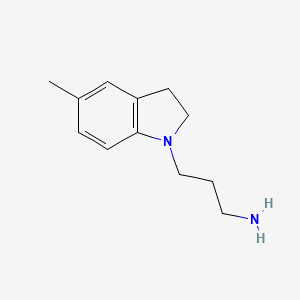 molecular formula C12H18N2 B3226232 3-(5-Methylindolin-1-yl)propan-1-amine CAS No. 125178-77-0