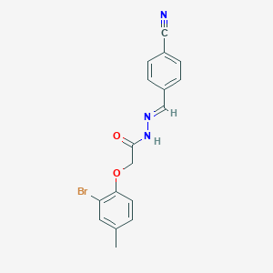 molecular formula C17H14BrN3O2 B322624 2-(2-bromo-4-methylphenoxy)-N'-(4-cyanobenzylidene)acetohydrazide 