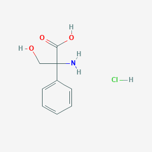 molecular formula C9H12ClNO3 B3226252 2-Amino-3-hydroxy-2-phenylpropanoic acid hydrochloride CAS No. 125224-22-8
