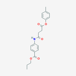 molecular formula C21H23NO5 B322626 Propyl 4-{[4-(4-methylphenoxy)-4-oxobutanoyl]amino}benzoate 